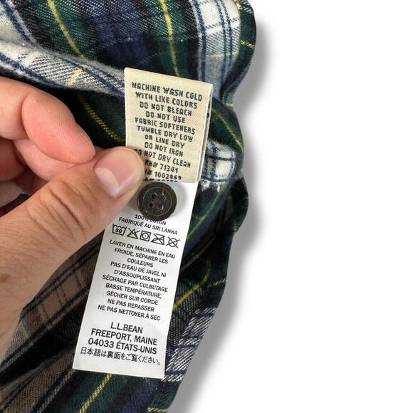 NWT L.L. Bean Scotch Plaid Shirt Women’s Reg S Relaxed Gordon Green Cotton $99 - Picture 8 of 10